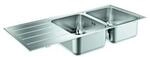 Grohe Einbausp&uuml;le K500 80-S 116/50 2.0 rev 116x50cm, m Tropffl, aufl, 2 Beck., ES
