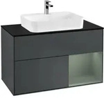V&B Waschtischunterschrank Finion 100, Pl b m, Rg r Ol m Lac, md bl. m Lac