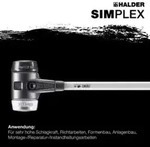 Halder Vorschlaghammer .Simplex Fiber. 80mm Gummi/Weichm.