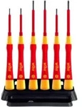 Wiha Feinschraubendreher Set PicoFinish electric Schlitz, Phillips 6-tlg. mit Halter