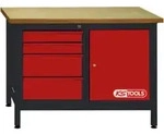 KS Tools Werkbank mit 4 Schubladen und 1 T&uuml;r, H840xB1200xT500mm