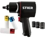 STIER Set Druckluft-Schlagschrauber 1/2" - 1750 Nm, 8-teilig