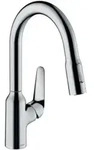 hansgrohe Sp&uuml;ltisch-Einhebelmischer 180 Focus M42 mit Ausziehbrause, 2jet, chrom