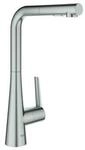 Grohe Sp&uuml;ltischmischer Zedra SmartC supersteel, herausziehbare Dual-Brause
