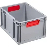 Allit Transportstapelbeh&auml;lter L400xB300xH220mm grau PP geschlossener Griff rot
