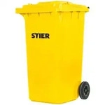 STIER 2-Rad-M&uuml;llgro&szlig;beh&auml;lter 240 l gelb BxTxH 576x720x1067 mm