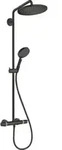 hansgrohe Showerpipe Croma Select S m Thermostat, Handbrause 3jet, mattschwarz