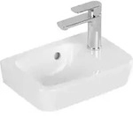 V&B Handwaschbecken O.NOVO Compact 36x25cm, eck, Beck. li, m HL, m &Uuml;L, wei&szlig;