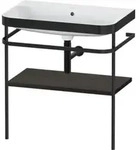 Duravit M&ouml;belwaschtisch-Kombi Happy D.2 Plus 77,5x49cm, o. HL, Nussb geb., m Konsole