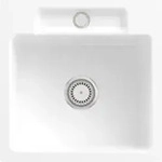 V&B b&uuml;ndige Sp&uuml;le Siluet 50 S Flat m Abl.garn, Handbet&auml;tigung, stone white