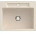 V&B b&uuml;ndige Sp&uuml;le Siluet 60 S Flat m Ablaufgarnitur, Handbet&auml;tigung, ivory