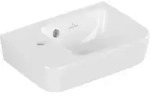 V&B Handwaschbecken O.NOVO Compact 36x25cm, eck, Beck. re, m HL, m &Uuml;L, wei&szlig;