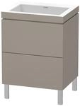 Duravit Waschtischunterschrank c-bonded L-Cube 60x48cm, o HL, bas. ma, 2 Ausz., steh.