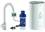 Grohe Sp&uuml;ltisch-Standventil Red Mono supersteel, M-Size, mit Boiler
