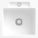 V&B b&uuml;ndige Sp&uuml;le Siluet 50 S Flat m Abl.garn, Handbet&auml;tigung, wei&szlig; alpin