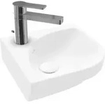 V&B Eck-Handwaschbecken Subway 3.0 32cm Schenk, eck., m HL/o &Uuml;L, st. wh. C+