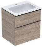 Geberit M&ouml;bel-Waschtischset iCon 60x63x48cm, we/KeraTe, nuss/Griff la. ma