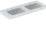 Geberit Doppelwaschtisch Renova Plan 130x48cm, Hahnl. mit., m &Uuml;L, we. K-Tect