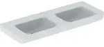 Geberit Doppelwaschtisch Renova Plan 130x48cm, o. Hahnl., o. &Uuml;L, we. KeraTect