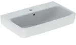 Geberit Waschtisch Renova Compact 65x40cm, Hahnl. mit., m &Uuml;L, we. KeraTect