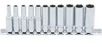 BGS Steckschl&uuml;ssel-Einsatz-Satz Sechskant, tief Antrieb Innenvierkant 6,3 mm SW 4