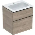 Geberit M&ouml;bel-Waschtischset iCon 60x63x48cm, we., nuss/Griff lava matt