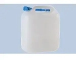 H&uuml;nersdorff Wasserkanister ECO 22 L mir Rohr, HD-PE natur, mit blauem Zubeh&ouml;r