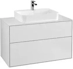 V&B Waschtischunterschrank Wandbeleuchtung Finion 100x60,3cm, Abd.-Pl. wh. m, wh. m
