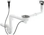 hansgrohe Ab- u. &Uuml;berlaufgarnitur D14-11 Edelstahl, automatisch, f&uuml;r Einzelbecken