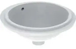 Geberit Unterbau-Waschtisch VariForm d 39cm, o HL, m &Uuml;L, rd, Unters. glas./we