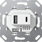 Gira USB-Spannungsversorgung 2f TypA/C Einsatz ws 234900
