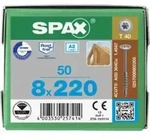 Spax WIROX Tellerkopf 8 x 220 T-STAR PLUS T30 TG 4 Cut