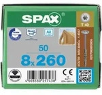 Spax WIROX Tellerkopf 8 x 260 T-STAR PLUS T30 TG 4 Cut