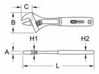KS Tools CLASSIC Rollgabelschlüssel mit 2-Komponenten-Griff 17/16"