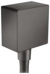 hansgrohe Wandanschluss Fixfit Square m R&uuml;ckflussverh., brushed black chrome
