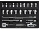 Wiha Ratschenschl&uuml;ssel Set 3/8" 22-tlg inkl. Schaumeinlage I Chrom-Vanadium-Stahl