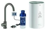 Grohe Sp&uuml;ltisch-Standventil Red Mono hd graph. geb&uuml;rstet, M-Size, mit Boiler