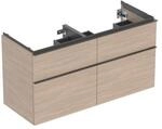 Geberit Doppelwaschtisch-Unterschrank iCon 118,4x61,5x47,6cm, 4 L, Eiche/Gr. la. ma