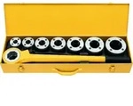 REMS eva Set R 1/2 -3/4 -1- 1 1/4-1 1/2-2 Hand-Gewindeschneidkluppe im