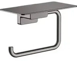 hansgrohe Papierrollenhalter AddStoris m Abl., brush. bla vc, Wandmont., Metall