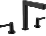 hansgrohe 3-Loch-Waschtischarmatur 160 Finoris m Push-Open-Ablaufgarnitur, schwarz