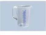 H&uuml;nersdorff Messkanne 2.000 ml, PP, 2 Skalen geschlossener Griff, transparent