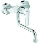 Grohe Wand-Sp&uuml;ltisch-Einhebelmischer Eurosmart chr, schwenkb. Auslauf, Ausladung