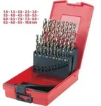 KS Tools HSS-G Co 5 Spiralbohrer-Satz, Kunststoffkassette 19-teilig 1-10mm