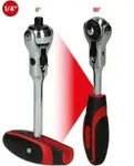 KS Tools 1/4" MODIFIX Mini-T-Griff-Schwenkkopf-Knarre, 72 Zahn