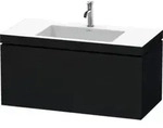 Duravit Waschtischunterschrank c-bonded L-Cube 100x48cm, 1 HL, Eiche schwarz, 1
