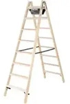 Munk Stufen-Stehleiter aus Holz, beidseitig begehbar, 2x8 Stufen