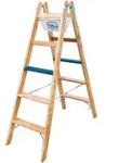 ILLER-LEITER Holz Stufen Stehleiter ERGO Plus 2x8 2108-7