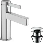 hansgrohe Waschtisch-Einhebelmischer 100 Finoris mit Push-Open-Ablaufgarnitur, chrom