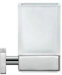 Duravit Glashalter Karree 7x10cm, Glas wei&szlig; matt, Halter chrom